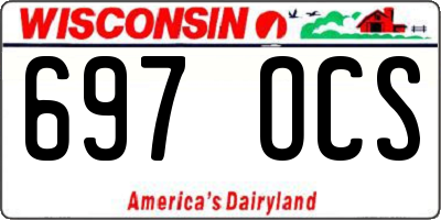 WI license plate 697OCS