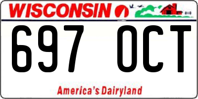 WI license plate 697OCT
