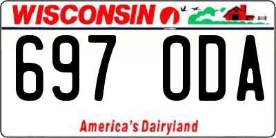 WI license plate 697ODA