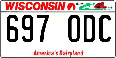 WI license plate 697ODC
