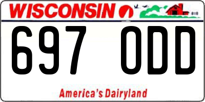 WI license plate 697ODD