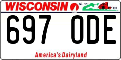 WI license plate 697ODE