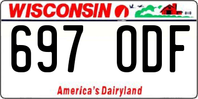 WI license plate 697ODF