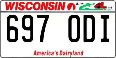 WI license plate 697ODI