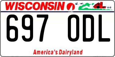 WI license plate 697ODL