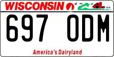WI license plate 697ODM