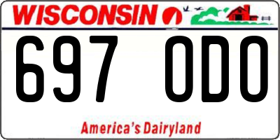 WI license plate 697ODO