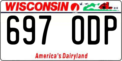 WI license plate 697ODP