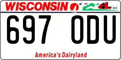 WI license plate 697ODU