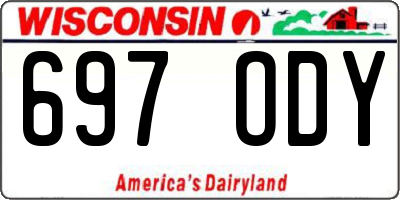 WI license plate 697ODY