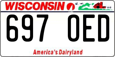 WI license plate 697OED