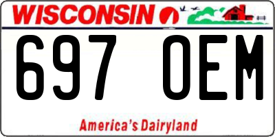 WI license plate 697OEM