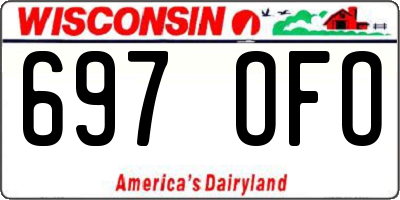 WI license plate 697OFO