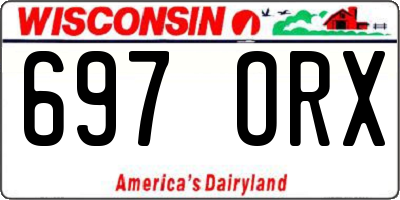 WI license plate 697ORX