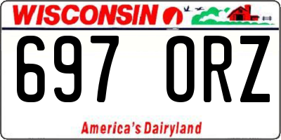 WI license plate 697ORZ