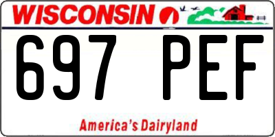 WI license plate 697PEF