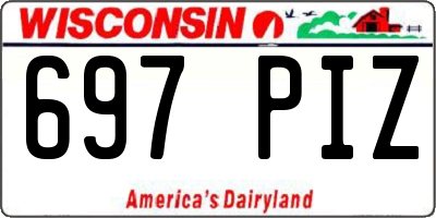 WI license plate 697PIZ