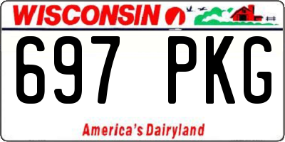 WI license plate 697PKG