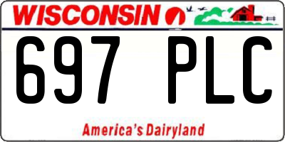 WI license plate 697PLC
