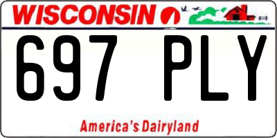 WI license plate 697PLY