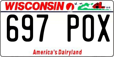WI license plate 697POX