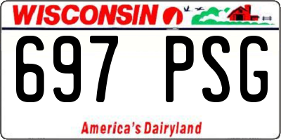 WI license plate 697PSG