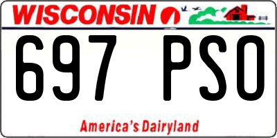 WI license plate 697PSO