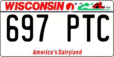WI license plate 697PTC