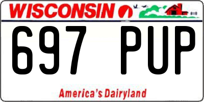 WI license plate 697PUP
