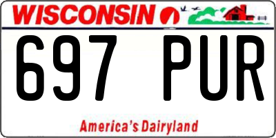WI license plate 697PUR