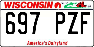 WI license plate 697PZF