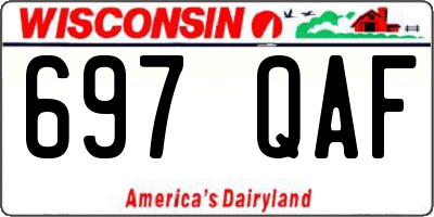 WI license plate 697QAF