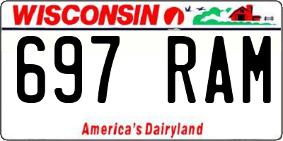 WI license plate 697RAM