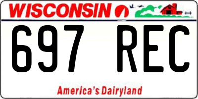 WI license plate 697REC