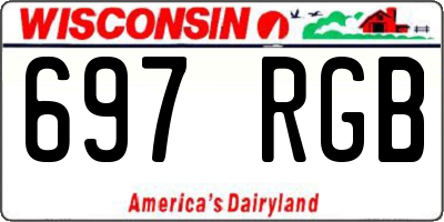 WI license plate 697RGB