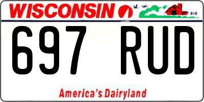 WI license plate 697RUD
