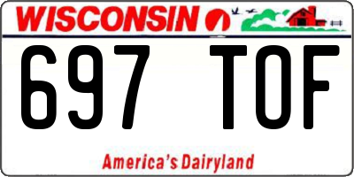 WI license plate 697TOF