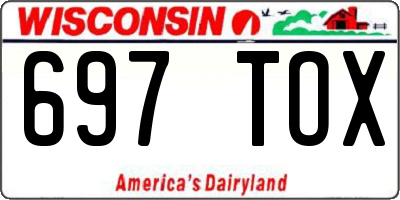 WI license plate 697TOX