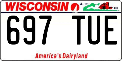 WI license plate 697TUE
