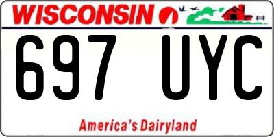 WI license plate 697UYC