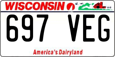 WI license plate 697VEG