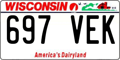 WI license plate 697VEK