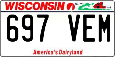 WI license plate 697VEM