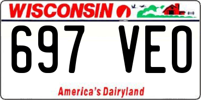 WI license plate 697VEO
