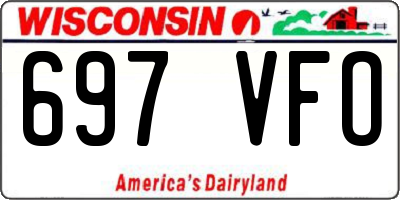 WI license plate 697VFO