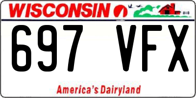 WI license plate 697VFX