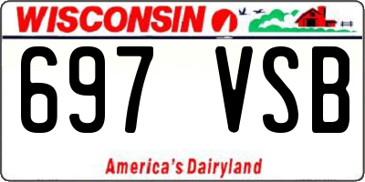 WI license plate 697VSB