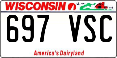 WI license plate 697VSC