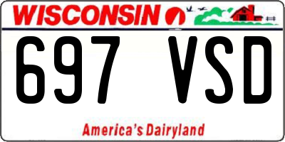 WI license plate 697VSD