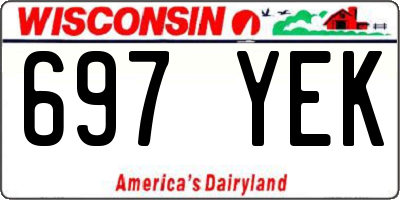 WI license plate 697YEK